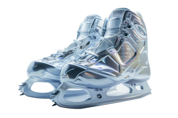 Advanced Skating Gear: The Future of Ice Skates Isolated On White Background.