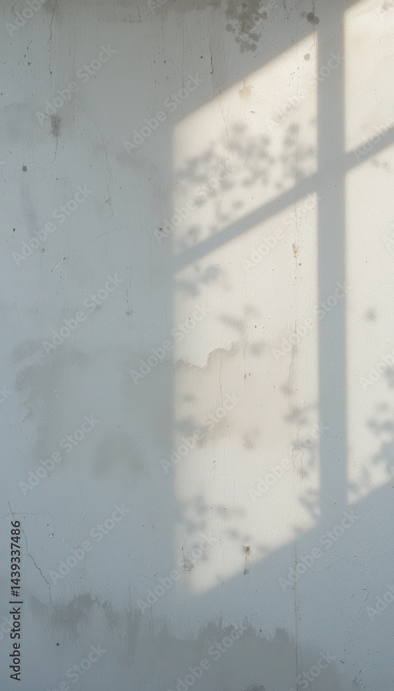 Poster a textured white wall casts soft, intricate shadows, creating a play of light and dark that adds dep