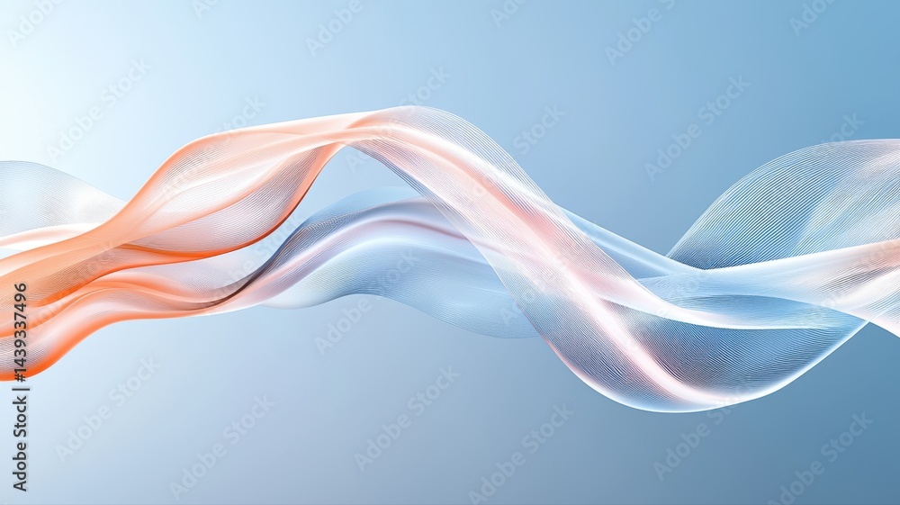 Poster abstract flowing waves: modern digital art background abstract wave flow lines background modern