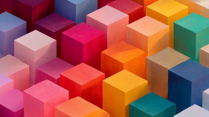 Obraz premium Abstract colorful cubes background wallpaper design for desktop and mobile phone hd high resolution image