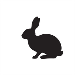 black rabbit vector illustration silhouette