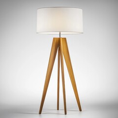 Stylish Home Interior Lighting Wooden Tripod Floor Lamp Fixture for Modern Room Ambiance