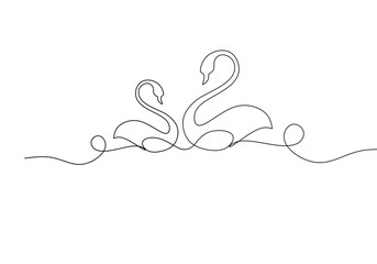 abstract illustration of two swan