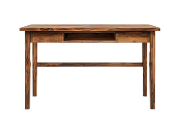 Genuine Wooden Office Table Isolated On White Background.