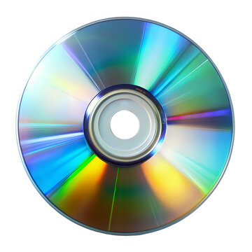 CD, DVD, Compact Disc, Data Storage, Optical Disc, Digital Media, Rainbow Reflection on Transparent  background