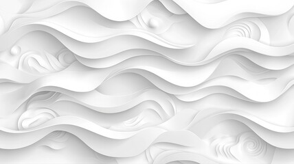 Fototapeta premium Abstract White Paper Waves Background Texture abstract background white paper wave texture pattern