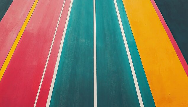 Colorful parallel lines radiating upward