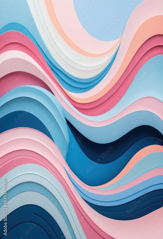 Poster vibrant abstract background featuring flowing, colorful waves in a harmonious blend of hues, creatin