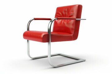 Real Modern Visitor Chair Isolated On White Background.
