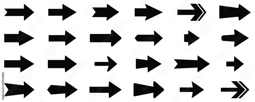 Poster arrow vector icon set. arrow. cursor. arrow vector collection. collection different arrow signs. bla