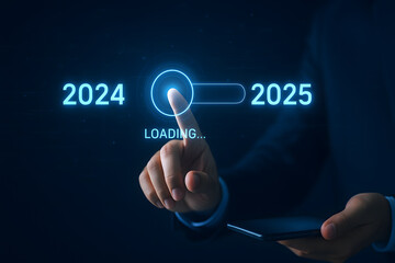 Naklejka premium 2024 to 2025 Transition Futuristic Loading Concept