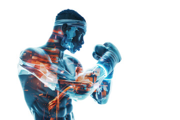 Fine Futuristic Boxer Design Isolated On White Background.