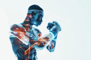 Fine Futuristic Boxer Design Isolated On White Background.