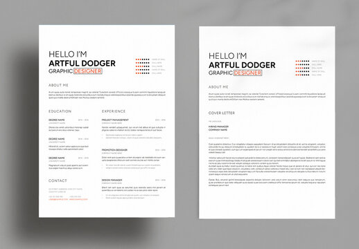 Modern Minimalist Resume and Cover Letter Template for Job Seekers