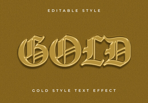 Gold Text Effect Mockup With Luxury Metallic Layout