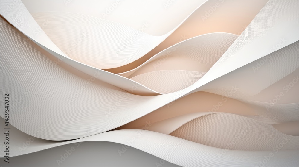 Aufkleber abstract beige and white waves background abstract wave beige white background texture pattern flow
