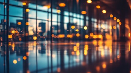 Obraz premium Cityscape twilight reflection lobby