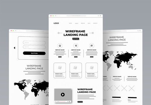 Wireframe Landing Page Template