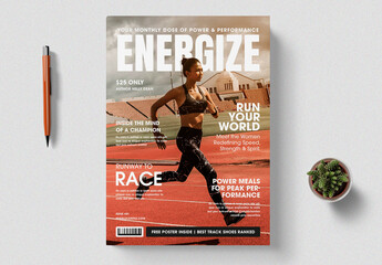 Magazine Cover Design Template for Creative Layout