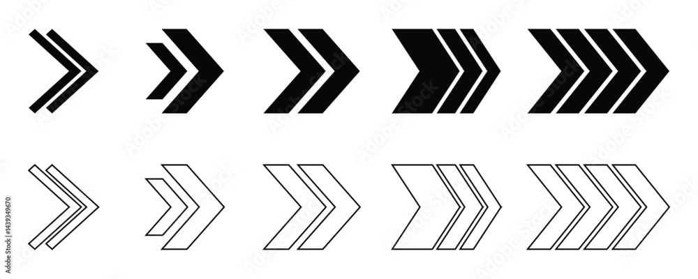 Poster arrow icon, arrow cursor, arrow mark icons. arrow paint, set simple arrows isolated on white backgro