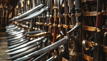 Fototapeta premium Display of swords and blades