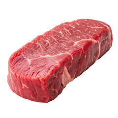 Obraz premium Raw beef tenderloin isolated on transparency background, showcasing its marbled texture and fresh appearance. Perfect for culinary uses, this whole piece of meat is ideal for gourmet dishes