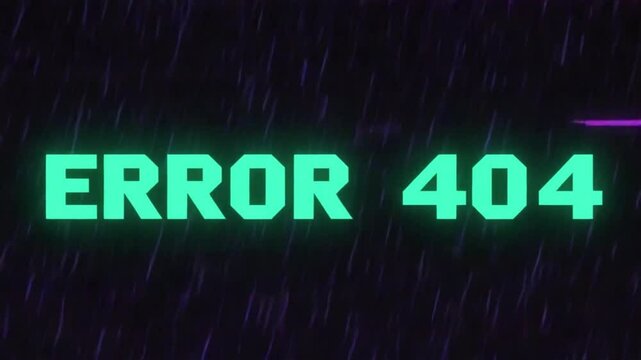error 404 in green neon on black
