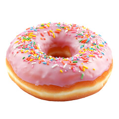 Pink Frosted Pastry With Colorful Sprinkles