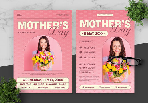 Gradient Pink And Cream Mother's Day Flyer