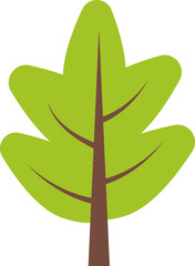Flat trees set. Christmas trees, pines, spruces, conifers and deciduous trees. Flat forest tree nature plant