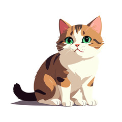 Cute cat sitting vector graphic and illustration