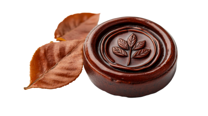 Brown Seal with Leafs, cut out transparent
