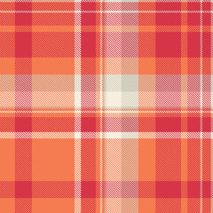Beautiful pattern tartan texture, glamour seamless check textile. National background plaid fabric vector in orange and red colors.