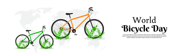 Vector illustration of World Bicycle Day social media template