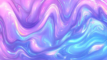 Abstract liquid swirl design with iridescent colors