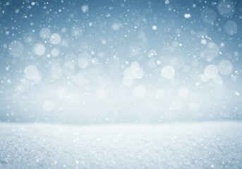 Fototapeta premium Serene winter wonderland backdrop with falling snow and bokeh lights