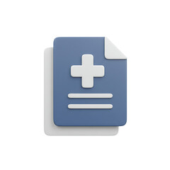 Fototapeta premium Medical Records Icon: 3D Digital Health Document
