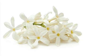 Obraz premium A cluster of delicate white jasmine flowers arranged beautifully on a clean background