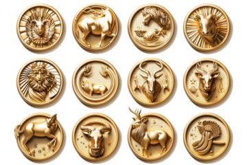 The Stars Align: Aries, Taurus, Gemini Isolated On White Background.