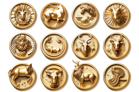 The Stars Align: Aries, Taurus, Gemini Isolated On White Background.
