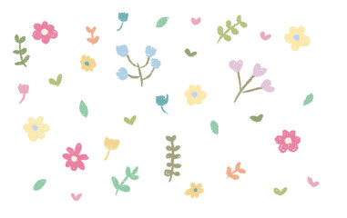 set of flowers