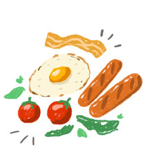 fried eggs with tomato