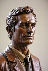 Picture Depicting A statue of a journalist, isolated on white.