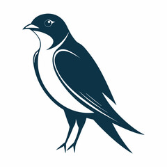Tree swallow vector art, silhouette, and illustration.