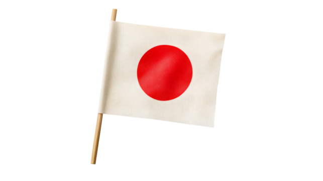 Miniature flag on black, cut out transparent