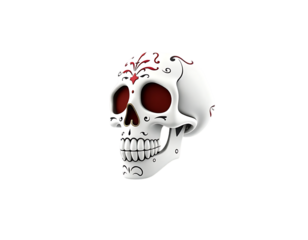 Detailed 3D Render of a Sugar Skull for Day of the Dead Celebration