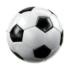 Fototapeta premium A classic black and white soccer ball, also known as a football, isolated on a clean white background