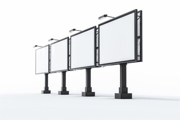 Dynamic Displays: Billboards with Live Data Integration Isolated On White Background.