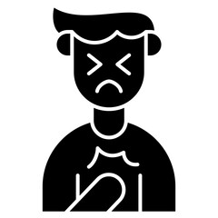 Chest Pain glyph solid Icon