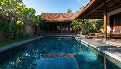 Tropical pool villa oasis